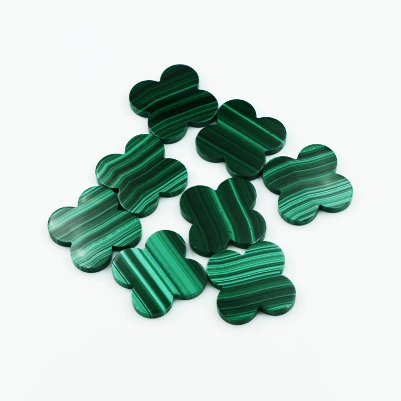 Natural Green Malachite Clover Stone